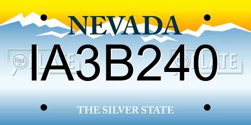 IA3B240 Nevada License Plate