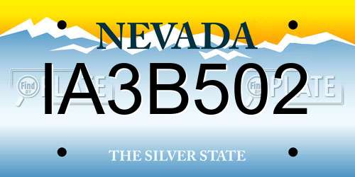 IA3B502 Nevada License Plate