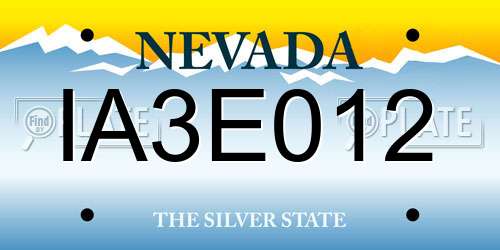 IA3E012 Nevada License Plate