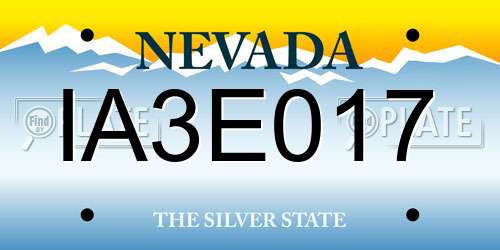 IA3E017 Nevada License Plate
