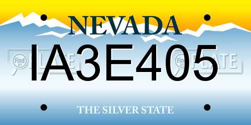 IA3E405 Nevada License Plate