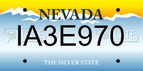 IA3E970 Nevada License Plate