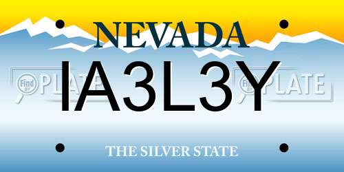 IA3L3Y Nevada License Plate