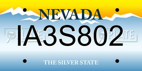 IA3S802 Nevada License Plate