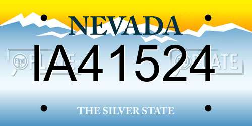 IA41524 Nevada License Plate