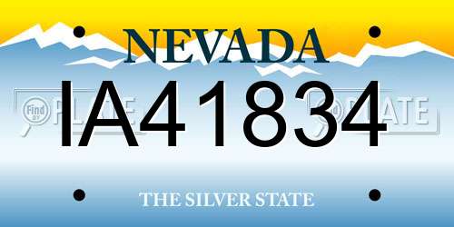 IA41834 Nevada License Plate