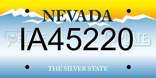 IA45220 Nevada License Plate