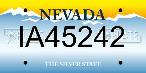 IA45242 Nevada License Plate