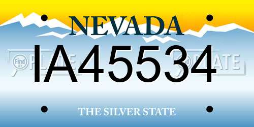 IA45534 Nevada License Plate
