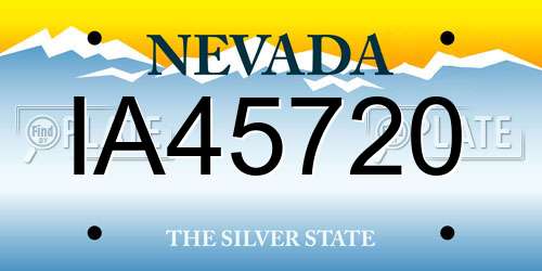 IA45720 Nevada License Plate