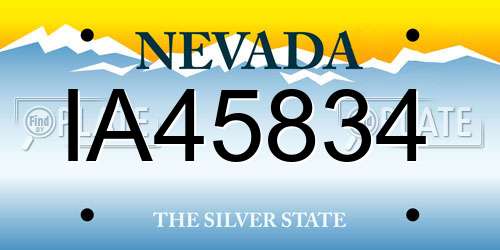 IA45834 Nevada License Plate