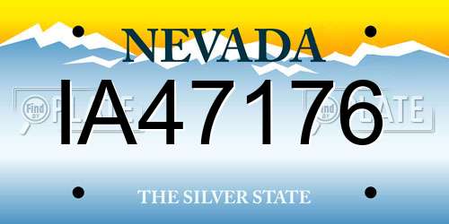 IA47176 Nevada License Plate