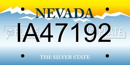 IA47192 Nevada License Plate
