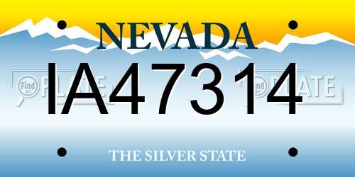 IA47314 Nevada License Plate