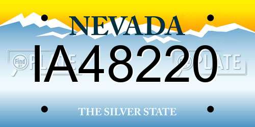 IA48220 Nevada License Plate