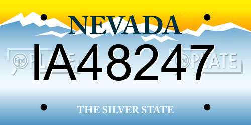 IA48247 Nevada License Plate