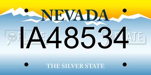 IA48534 Nevada License Plate