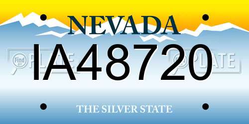 IA48720 Nevada License Plate