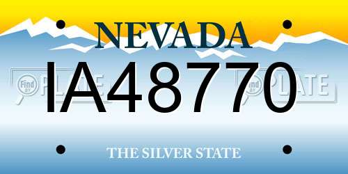 IA48770 Nevada License Plate