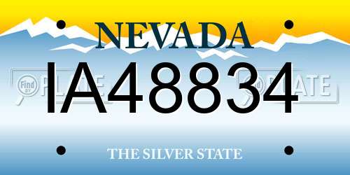 IA48834 Nevada License Plate