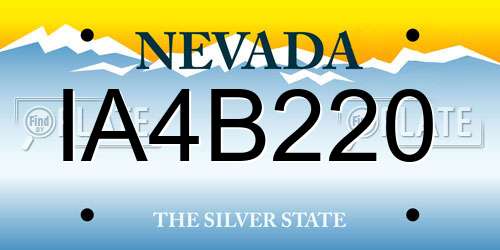IA4B220 Nevada License Plate