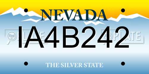 IA4B242 Nevada License Plate