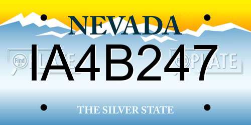 IA4B247 Nevada License Plate