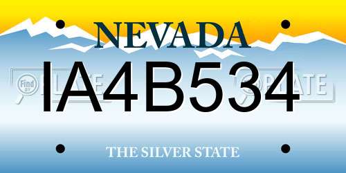 IA4B534 Nevada License Plate