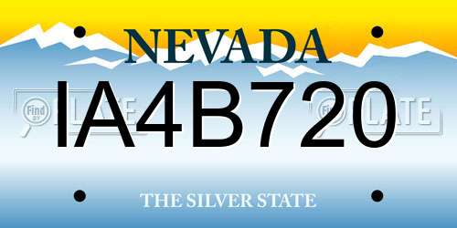 IA4B720 Nevada License Plate