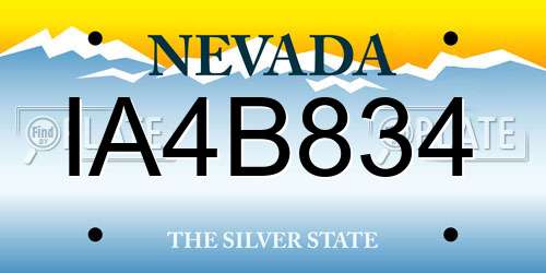IA4B834 Nevada License Plate
