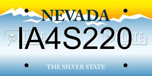 IA4S220 Nevada License Plate