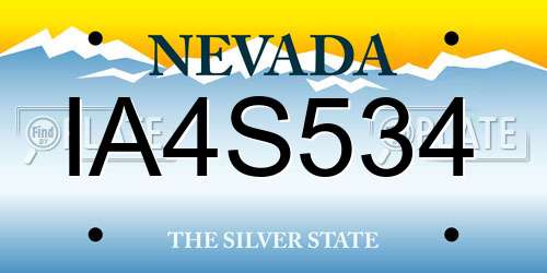 IA4S534 Nevada License Plate