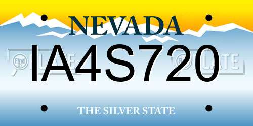 IA4S720 Nevada License Plate