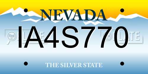 IA4S770 Nevada License Plate