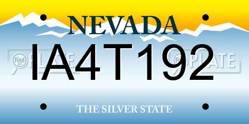 IA4T192 Nevada License Plate