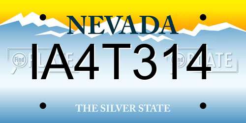 IA4T314 Nevada License Plate