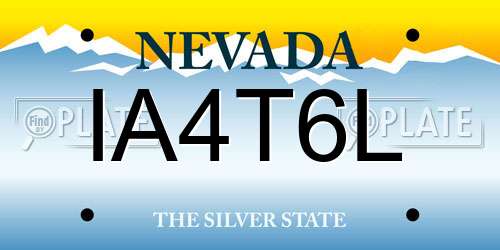 IA4T6L Nevada License Plate