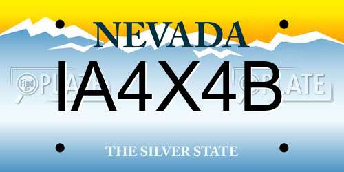 IA4X4B Nevada License Plate