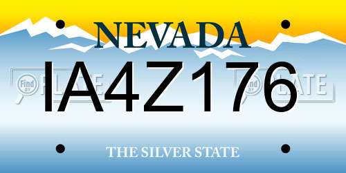 IA4Z176 Nevada License Plate