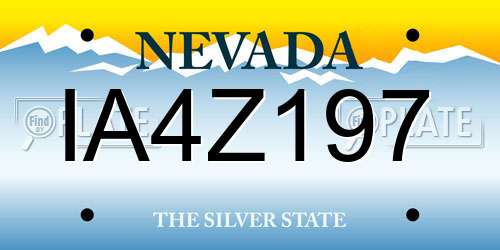 IA4Z197 Nevada License Plate