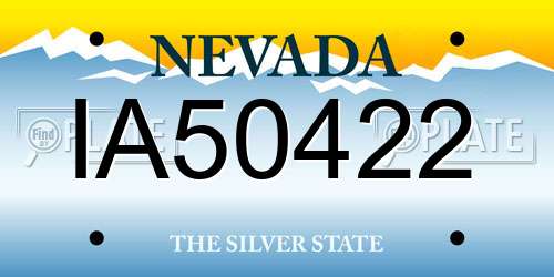 IA50422 Nevada License Plate