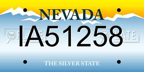 IA51258 Nevada License Plate