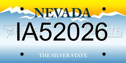 IA52026 Nevada License Plate