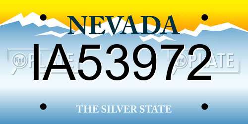 IA53972 Nevada License Plate