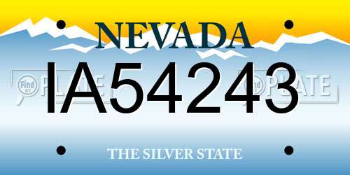 IA54243 Nevada License Plate