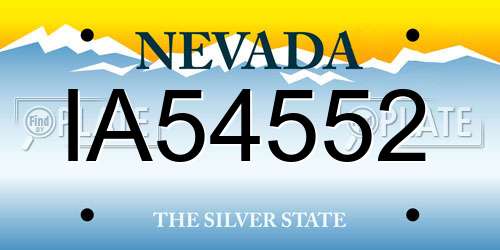IA54552 Nevada License Plate