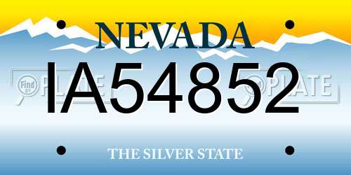 IA54852 Nevada License Plate