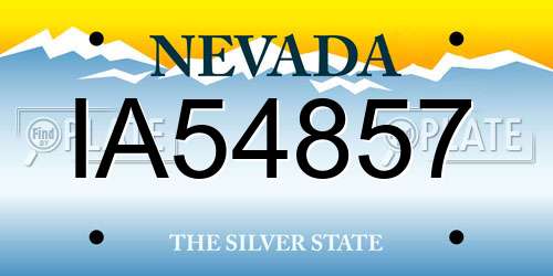 IA54857 Nevada License Plate