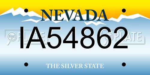 IA54862 Nevada License Plate