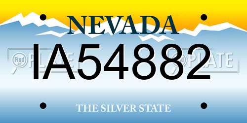 IA54882 Nevada License Plate